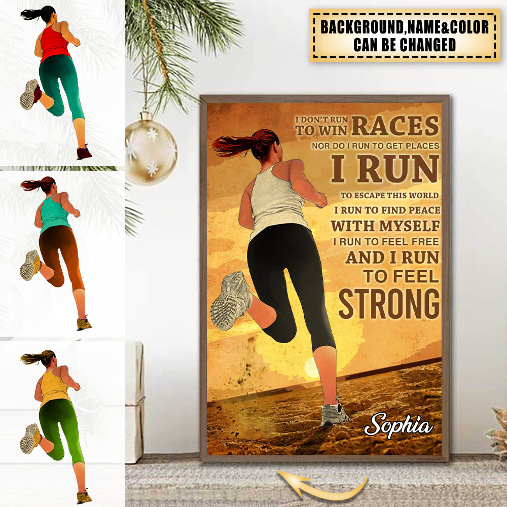 Custom Personalized Running Poster, Runner Gifts, Gifts For Runners, Sport Gifts For Daughter With Custom Name & Appearance