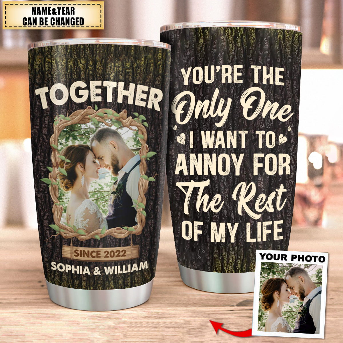 Custom Photo You‘re The Only One - Anniversary Gift For Wife, Husband, Girlfriend, Boyfriend - Personalized Custom Tumbler