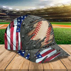 Personalized Baseball Crack Flag Classic Cap