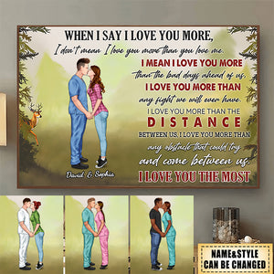 It's A Beautiful Day To Save Lives - Personalized  Couple Poster For Soldier,Firefighter, EMS, Nurse, Police Officer