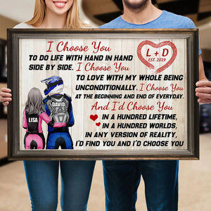 Personalized Motocross Couple Poster - I Choose You