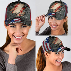 Personalized Baseball Crack Flag Classic Cap