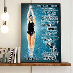 Custom Personalized Swimming Poster, Canvas, Swimmer Gifts, Gifts For Swimmers, Sport Gifts For Swimming Lovers With Custom Name & Appearance