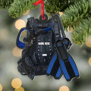 Scuba Diving Scuba Gear - Personalized Christmas Ornament