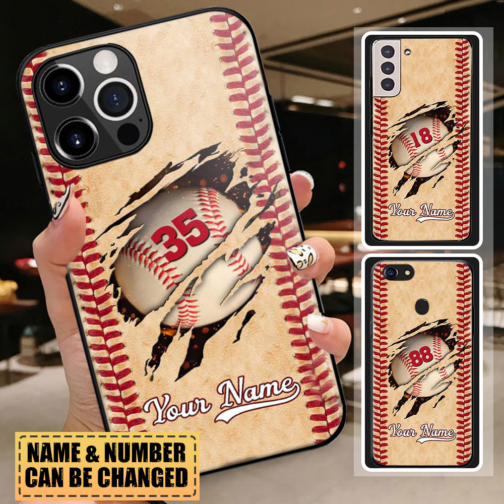 Personalized Custom Crack Baseball Phone Case For Baseball lover