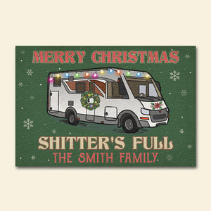 Custom Christmas Camper Doormat - Merry Christmas Shitter's Full