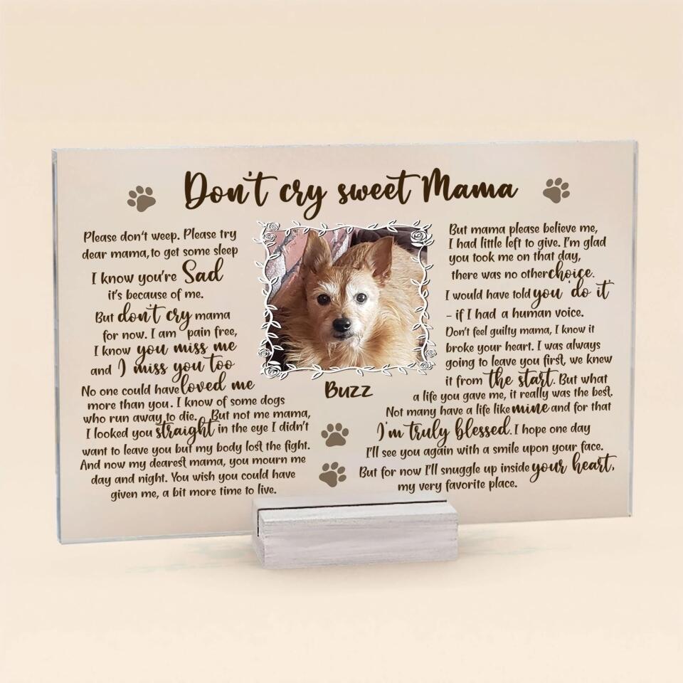 Photo Inserted] Pet Memorial Plaque - Custom Horizontal Acrylic