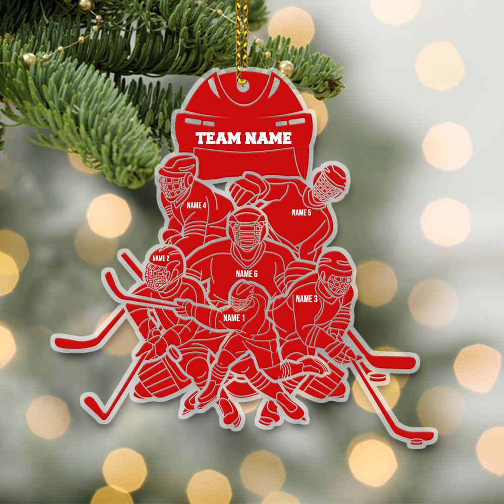 Hockey Team - Personalized Christmas Ornament - Gift For Ice Hockey Players, Team