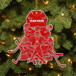 Hockey Team - Personalized Christmas Ornament - Gift For Ice Hockey Players, Team