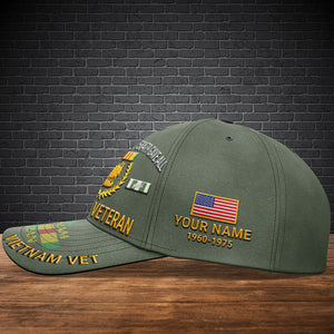 VietNam Veteran Cap Custom Name And Year, US Military Cap