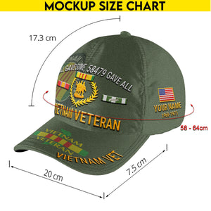 VietNam Veteran Cap Custom Name And Year, US Military Cap