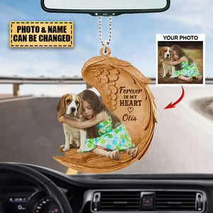 PERSONALIZED CAR HANGING ORNAMENT - GIFT FOR DOG LOVER - FOREVER IN MY HEART