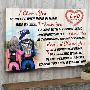 Personalized Motocross Couple Poster - I Choose You