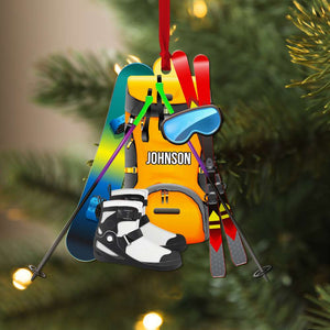 Skiing Tool - Personalized Christmas Ornament