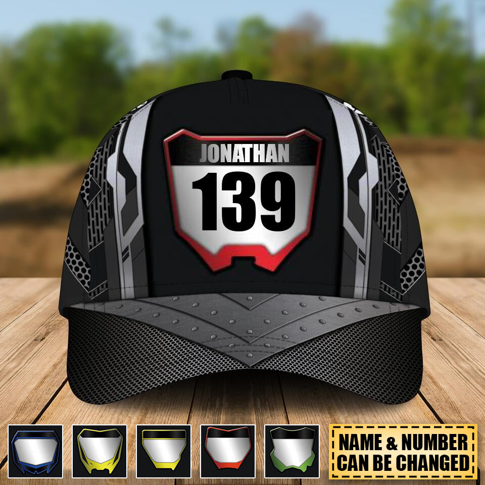 Custom Personalized Motocross Cap with custom Name Number & Plate, Mx Dirt Bikes Gifts