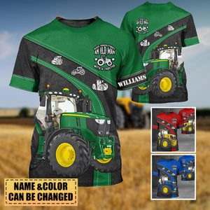 Personalized Tractor 3D T-Shirt-Never Underestimate An Old Man With A Tractor