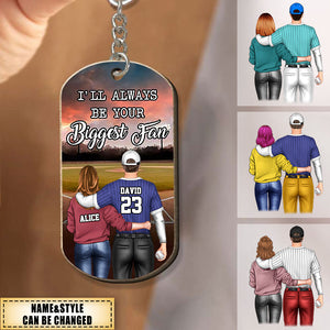 Personalized Couple Baseball Always Be Your Biggest Fan Keychain